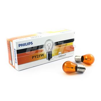 Лампа "PHILIPS" 12v 21W (BAU15s) Premium оранж. кор. /PY21W